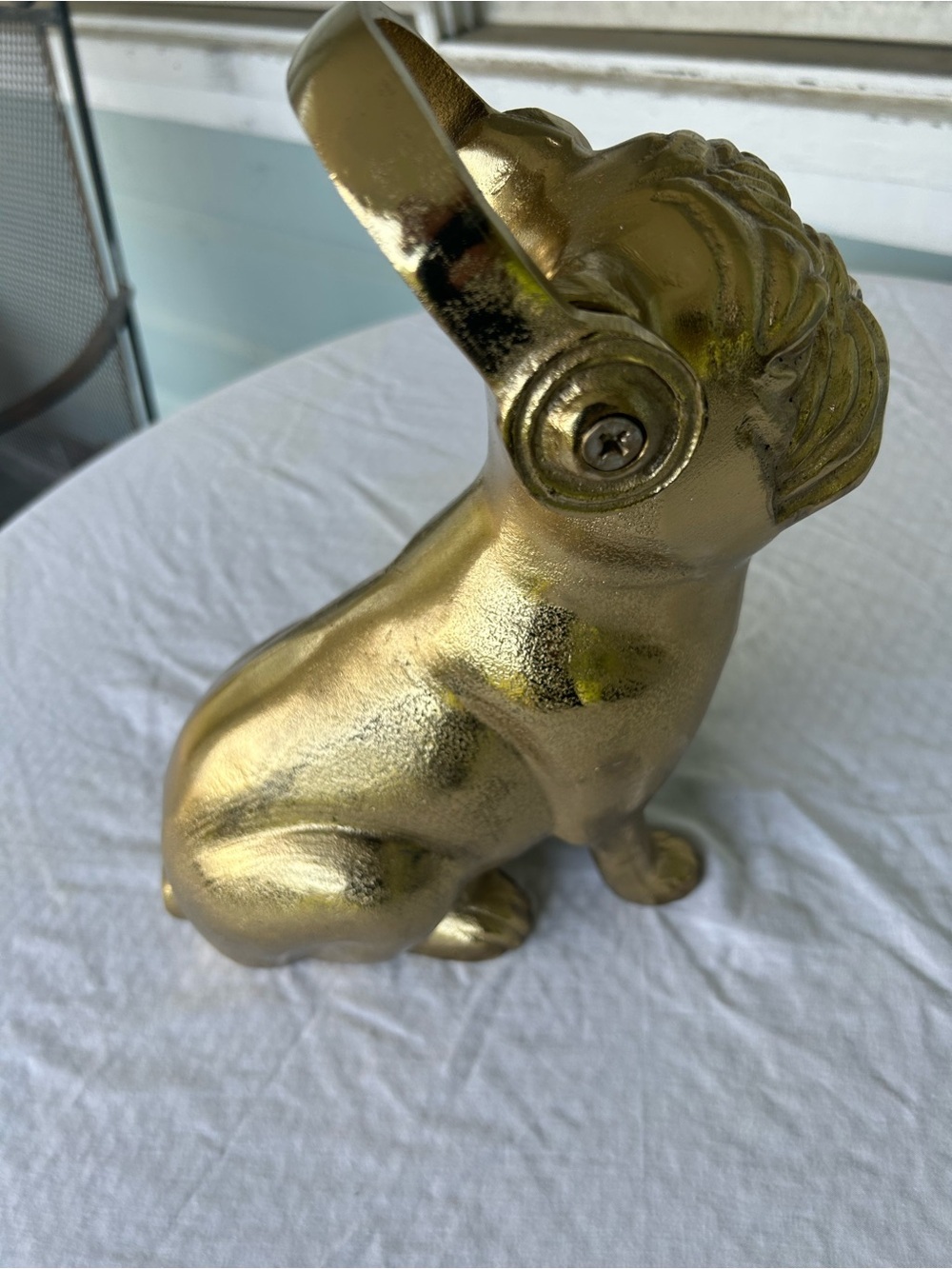 NEW Z Gallery Rare Bulldog Gold Color With Headphones No Longer In Production. - Picture 3 of 8